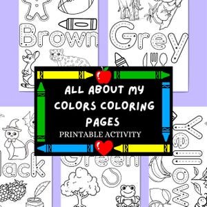 Colors Coloring Pages para crianças | Download instantâneo, aprendizagem educacional, planilhas de rastreamento de letras, páginas de atividades para colorir para educação domiciliar