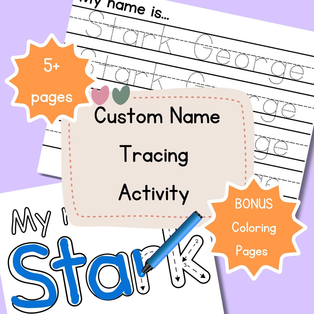 Personalized Name Tracing Practice Sheets | Printable Activity ...