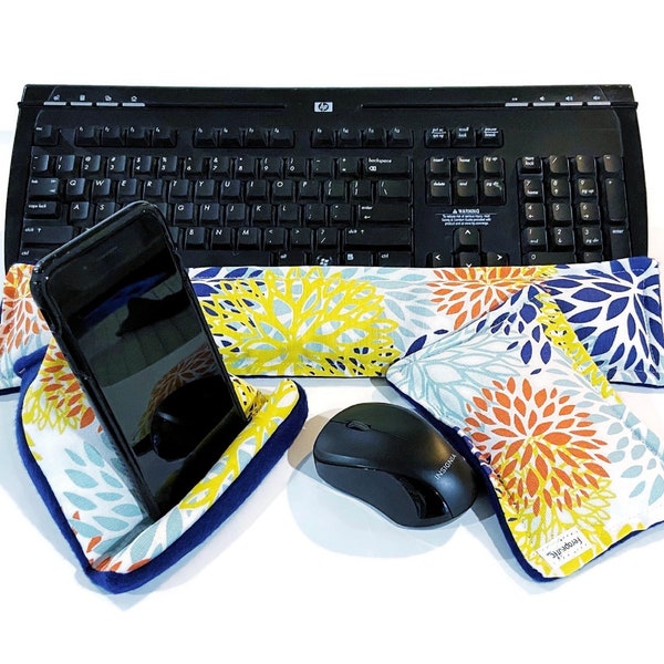 Keyboard Pad Mouse Pad, Ergonomic Wrist Rest Heat Pack, Support Wrists while Typing, Desk Accessory Cell Phone Stand Phone Holder Desk