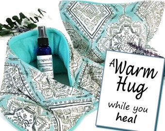 Get Well Gift Set | Get Well Care Package | Surgery Gift | Rice Pack Microwave Heating Pads | Spa gift for her, A Warm Hug Gift