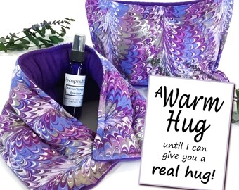 Sending A Warm Hug Thinking of You Gift, Unique and Useful Care Package for Comfort with Heat Up Pillows