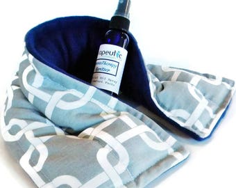 Neck Heat Wrap, Neck Heating Pad, Hot Cold Therapy Rice Heat Pack, Microwave Rice Bag Dad Gift for Dad