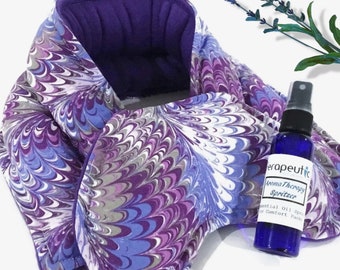 Calming Kit anti Anxiety Neck Warmer Cooler, Microwave Rice Bag,  Fibromyalgia Chronic Illness Lupus Cancer Chemo Gift Idea