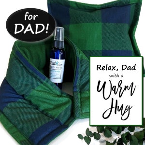 Dad Gifts | Dad Birthday Present | Dad Christmas Gift | A Warm Hug Gift for Dad Microwave Heat Pad Relaxing Gift Set