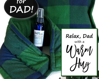 Dad Gifts | Dad Birthday Present | Dad Christmas Gift | A Warm Hug Gift for Dad Microwave Heat Pad Relaxing Gift Set