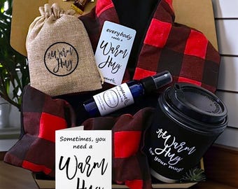 Natural Self Care Kit:  Natural Heating Pads, Essential Oil Spray, Cup Cozy Gift Box