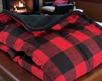 Extra Large Microwave Heating Pad as Cozy Wellness Gift in Red Plaid