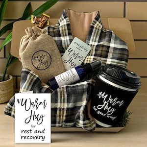 Recovery Care Package for Him Her, Get Well Gift Box for Hospital, Surgery, Cancer, Chemo, Illness, Heat Packs for Relaxation, Rest Basket