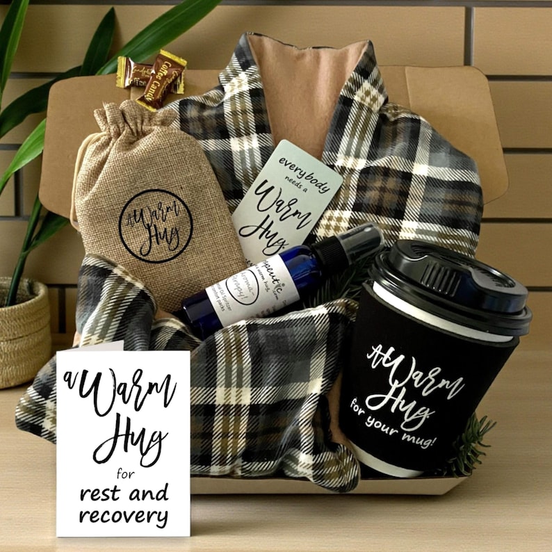 Recovery Care Package for Him Her, Get Well Gift Box for Hospital, Surgery, Cancer, Chemo, Illness, Heat Packs for Relaxation, Rest Basket image 1