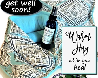 Get Well Gift Set | Get Well Care Package | Surgery Gift | Rice Pack Microwave Heating Pads | Spa gift for her, A Warm Hug Gift