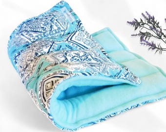 Small Medium Large Aqua Blue Heating Pad Pillow for Microwave or Ice Pack
