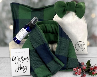 Unique Christmas Gift Set: Microwave Heat Comfort Packs for Holiday Warmth and Cheer with Card