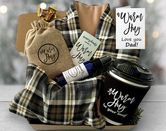 Dad Gift Box, Hug for Fathers Day from Daughter, Son, Family, Wife, Hot Pack Relaxation Holiday Present for Dad or Grandad