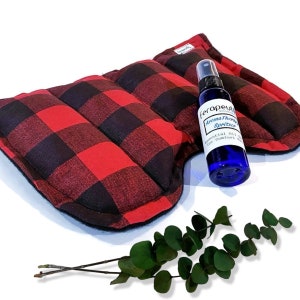 Large Sinus Eye Pillow Heat Pack Cold Pack, Large Eye Pack, Eucalyptus Spritzer, black and white