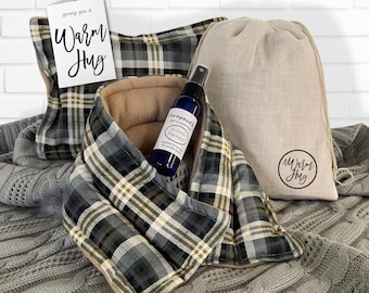 Microwave Heat Pad Care Package, Send a Hug All Occasion Encouragement Comfort Gift for Him