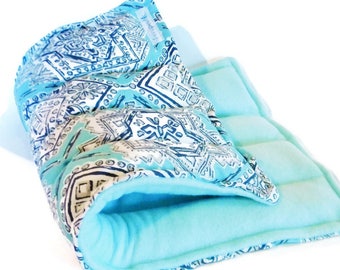 Small Medium Large Aqua Blue Heating Pad Pillow for Microwave or Ice Pack