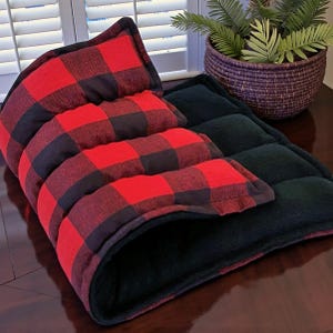 Heat Pack, Warm Comfort Pack, Rice Flax Heating Pad, Large Microwave Hot Pack Cold Pack, Green Red Plaid Flannel
