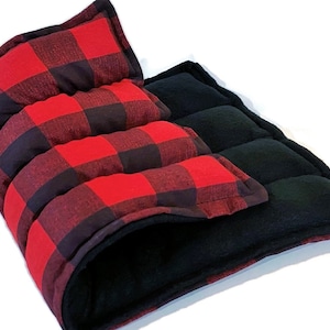 Heat Pack, Warm Comfort Pack, Rice Flax Heating Pad, Large Microwave Hot Pack Cold Pack, Green Red Plaid Flannel image 4