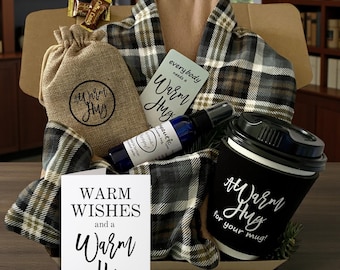 Microwave Heating Pad Gift Box, Comfort Care Package, Cozy Plaid Warm Hug®