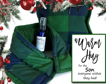 Holiday Son Gift from Mom and Dad, Christmas Present for Son, Best Son, A Warm Hug Gift Set Relaxing Comfort Packs