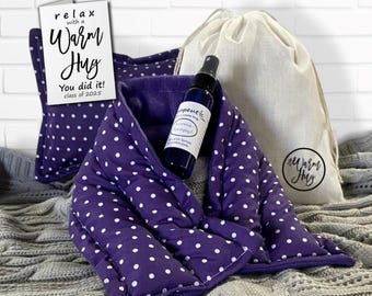 2025 Grad Gift for Her, Happy Graduation and Congratulations, Gift Set with Warm Up Relaxation Packs, Hot or Cold Wraps, Aromatherapy Spray