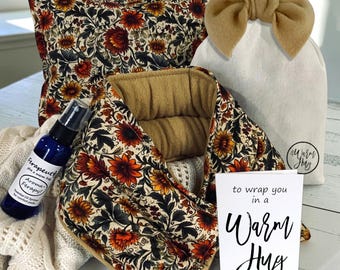 a Warm Hug Comfort Gift for Women:  Microwave Heating Pad Set, Natural Hot Cold Pack