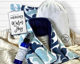Warm Hug Gift Set for Heroes, Handmade Microwave Heating Pads, Perfect Gift for Nurses, Teachers, First Responders, Military & More