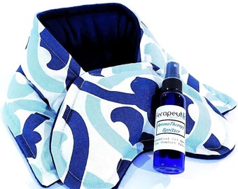 Unscented Heated Neck Wrap with Eye Pack Kit, Aromatherapy Mist, Reusable Clever Get Well Gift