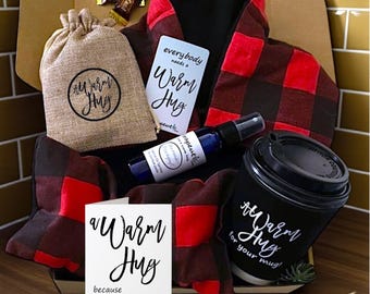 Love You Gift Box, Heating Wraps, Husband Boyfriend Basket, Unique Different Useful Valentine Present, A Warm Hug Cozy Care Package