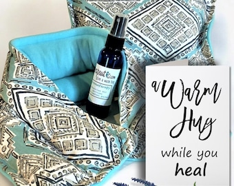 Get Well Gift Set | Get Well Care Package | Surgery Gift | Rice Pack Microwave Heating Pads | Spa gift for her, A Warm Hug Gift