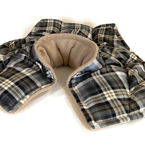 Almohada térmica para hombros y cuello, paquete de calor para microondas, arroz y semillas de lino, lavanda a base de hierbas o sin aroma, a base de hierbas imagen 6