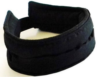 Hot or Cold Pack Headband, TMJ Jaw Area, Around the Head, Ear Muffs - Chin Wrap basic black