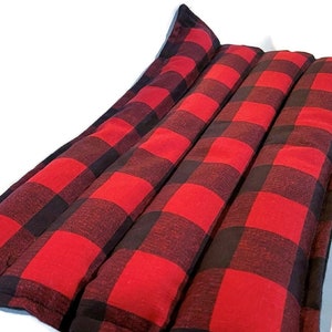 Heat Pack, Warm Comfort Pack, Rice Flax Heating Pad, Large Microwave Hot Pack Cold Pack, Green Red Plaid Flannel image 3