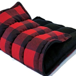 Heat Pack, Warm Comfort Pack, Rice Flax Heating Pad, Large Microwave Hot Pack Cold Pack, Green Red Plaid Flannel image 2