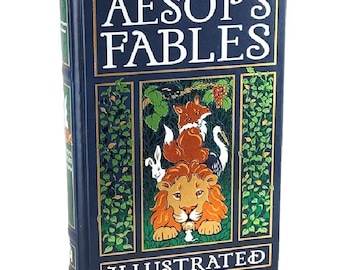 Aesop's Fables Illustrated Deluxe Leather Bound Illustrated edition Brand New Classic Book