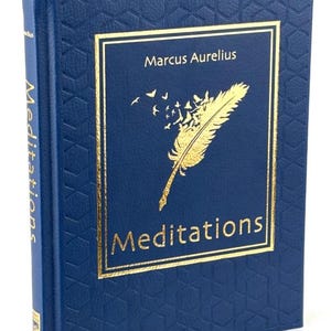 Rare - MEDITATIONS by Marcus Aurelius George Long (8"x6") Deluxe Leather Bound *New* image 1