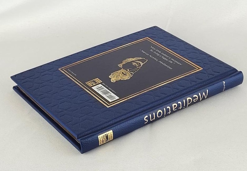 Rare - MEDITATIONS by Marcus Aurelius George Long (8"x6") Deluxe Leather Bound *New* image 3