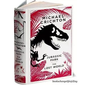 Jurassic Park / The Lost World 2 novels in 1 by Michael Crichton Bonded Leather NEW SEALED Classic Book image 1