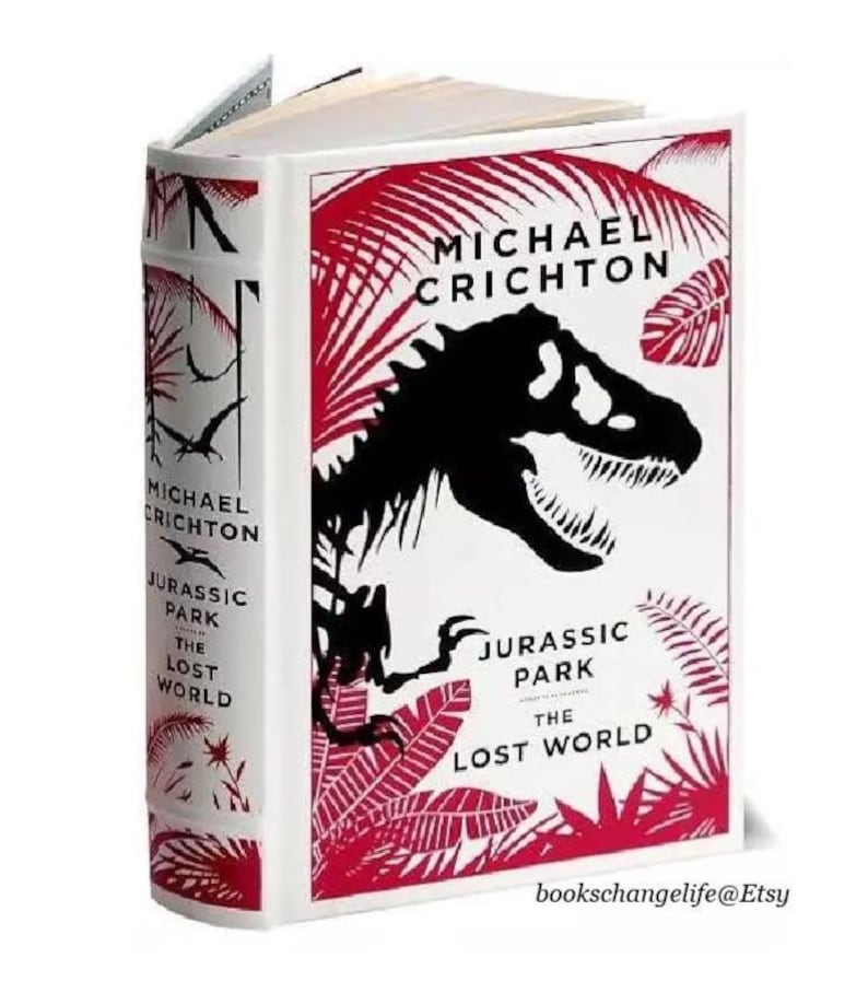 Jurassic Park / The Lost World 2 novels in 1 by Michael Crichton Bonded Leather NEW SEALED Classic Book image 1