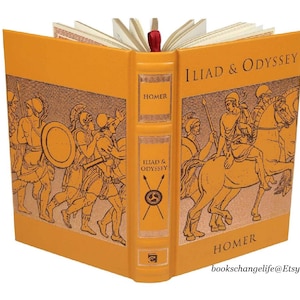 ILIAD & ODYSSEY by HOMER translated by Samuel Butler Deluxe Leather Bound Illustrated edition Brand New Classic Book