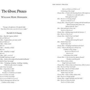 May include: A black and white printed page with the text "The Ghost Pirates" and a poem about pirates. The poem is written in a traditional style with dialogue and includes the words "Chaunty Man", "Hal-o-o", "TRAMP", and "Hark".