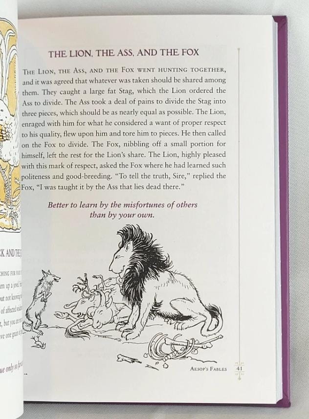 Aesop's Fables by Aesop Deluxe Leather Bound Classic Illustrated