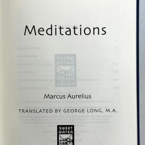 Rare - MEDITATIONS by Marcus Aurelius George Long (8"x6") Deluxe Leather Bound *New* image 4