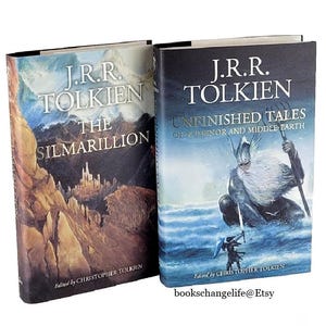 The SILMARILLION and UNFINISHED TALES of Numenor & Middle Earth by J.R.R. Tolkien History of Middle-Earth Hardcover edition Classic book