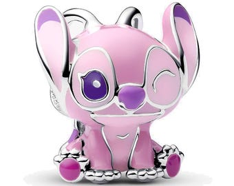Lilo & Stitch Angel Charm Fit Bracelet Necklace, 925 Sterling Silver, Gift for Her, Birthday gift,