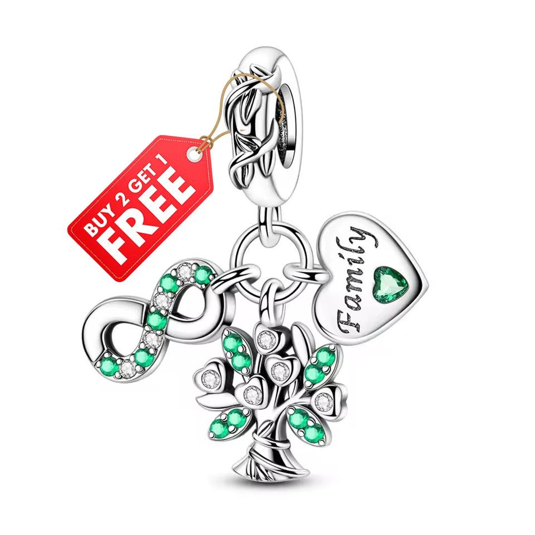 Infinity Family Tree Dangle Charm Fit Bracelet Necklace, 925 Sterling ...