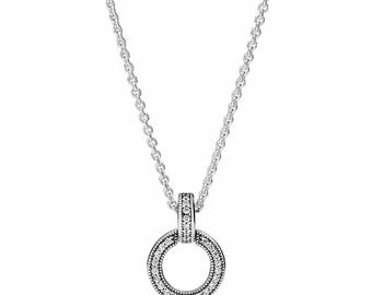 Double Circle Necklace, 925 Sterling Silver, Gift for Her, Birthday gift,