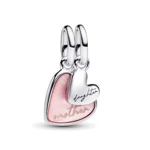 Splittable Mother & Daughter Dangle Charm Fit Pandora Bracelet Necklace, 925 Sterling Silver, Gift for Her, Birthday gift,