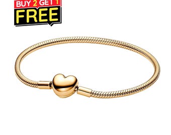 Bracciale a catena con chiusura a cuore, dimensioni: 19 cm, 7,5 pollici (19 cm), argento sterling 925, regalo per lei, regalo di compleanno,
