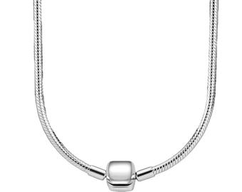 Bone Snake Chain Necklace, 925 Sterling Silver, Gift for Her, Birthday gift,